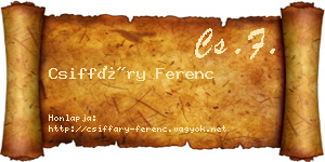 Csiffáry Ferenc névjegykártya