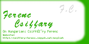 ferenc csiffary business card